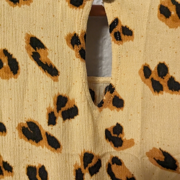 MinkPink Wild Things Mini Leopard Cheetah Boho Babydoll Dress Sz L - Picture 10 of 12